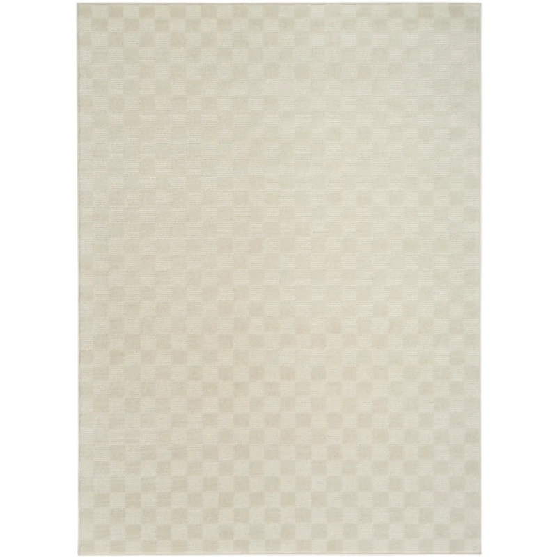 Ivory Serenity Checkered Area Rug, 5x7