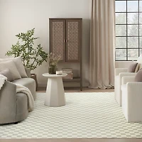 Ivory Serenity Checkered Area Rug, 7x9