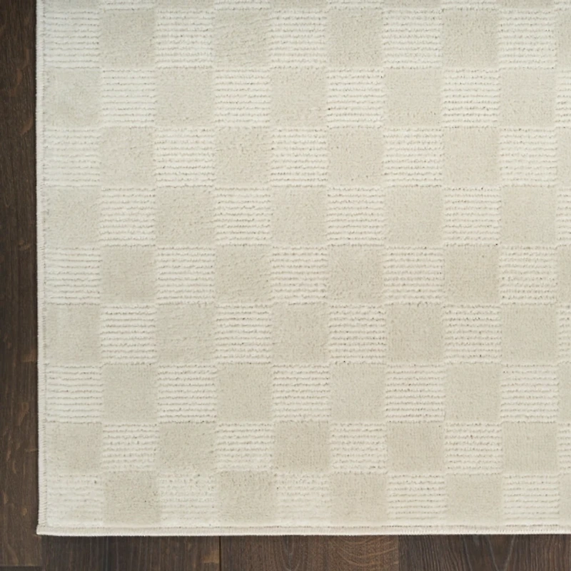 Ivory Serenity Checkered Area Rug, 7x9