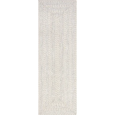 Ivory Woven Rowan Indoor/Outdoor Runner, 2x8