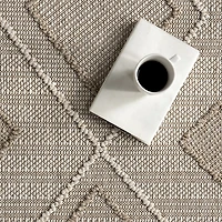 Tan Maline Geometric Indoor/Outdoor Area Rug