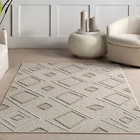 Tan Maline Geometric Indoor/Outdoor Area Rug
