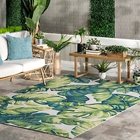 Paisley Leaf Indoor/Outdoor Area Rug