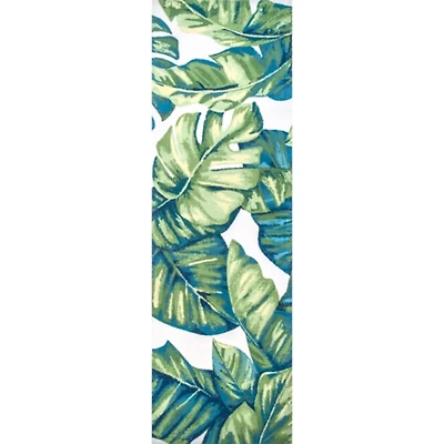 Paisley Leaf Indoor/Outdoor Runner, 2x8
