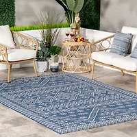 Blue Kandace Diamond Indoor/Outdoor Area Rug