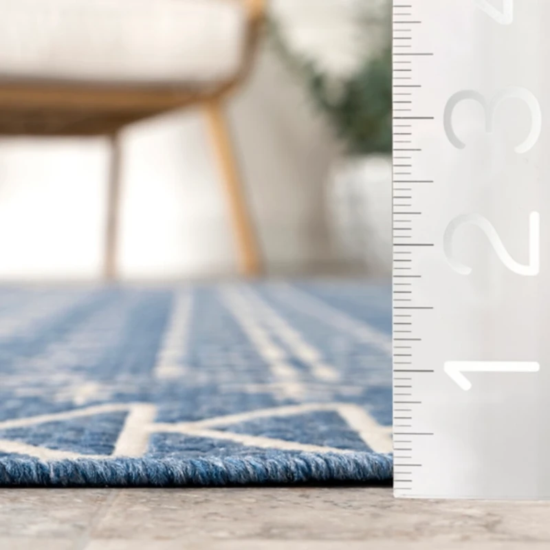 Blue Kandace Diamond Indoor/Outdoor Area Rug