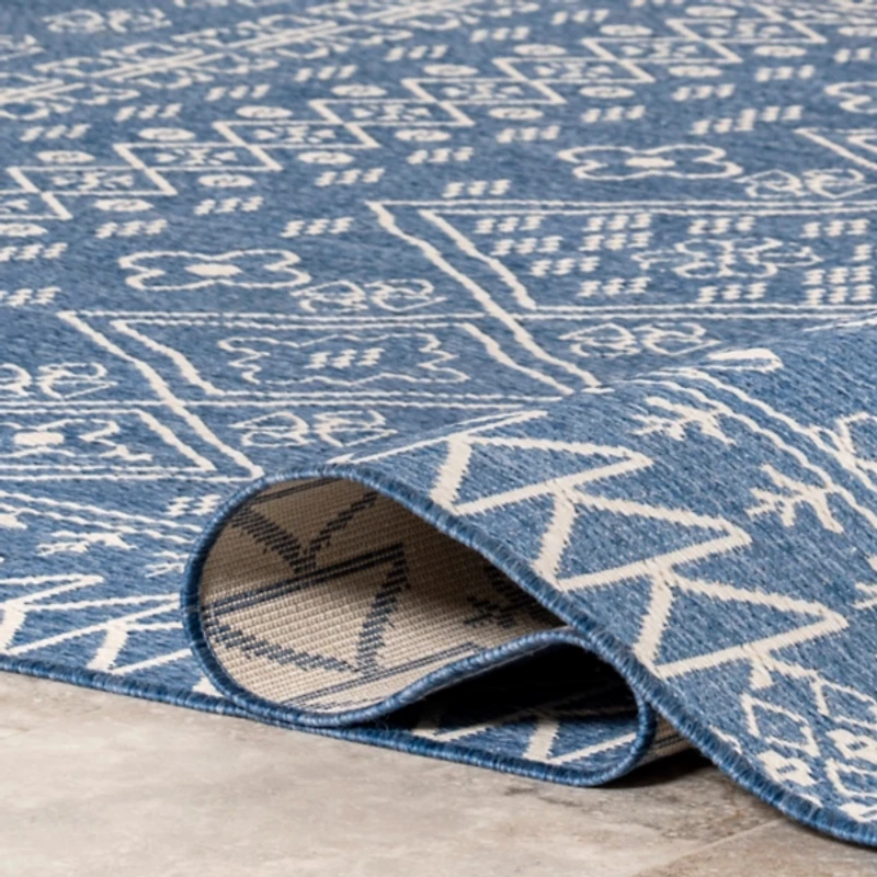 Blue Kandace Diamond Indoor/Outdoor Area Rug