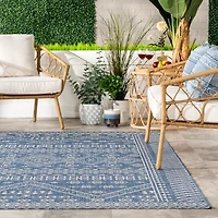 Blue Kandace Diamond Indoor/Outdoor Area Rug