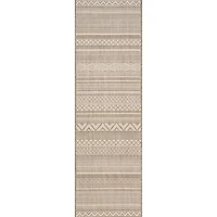 Linda Tan Geometric Indoor/Outdoor Runner, 2x8