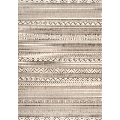 Linda Tan Geometric Indoor/Outdoor Area Rug, 6x9