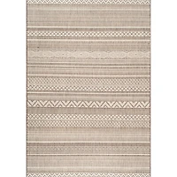 Linda Tan Geometric Indoor/Outdoor Area Rug, 6x9