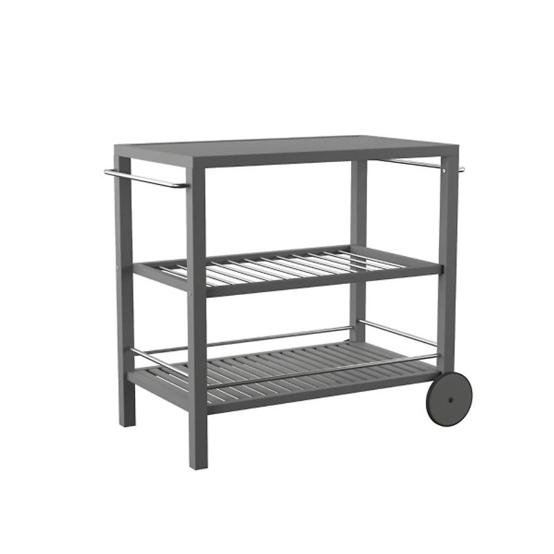 Gray Acacia Wood Indoor/Outdoor Bar Cart