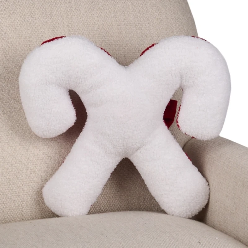 Double Candy Cane Shaped Boucle Pillow