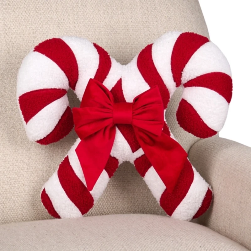 Double Candy Cane Shaped Boucle Pillow