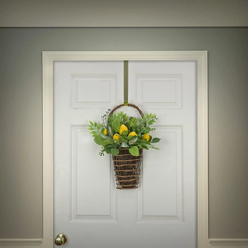 Leafy Greens and Lemons Wall Basket