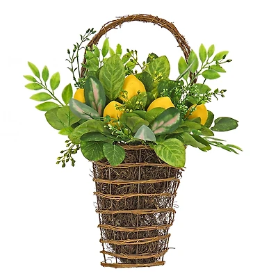 Leafy Greens and Lemons Wall Basket