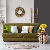 Spring Floral Fern Wood Wreath