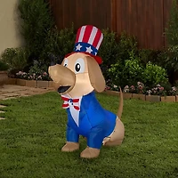 LED Patriotic Dog Inflatable, 5 ft.