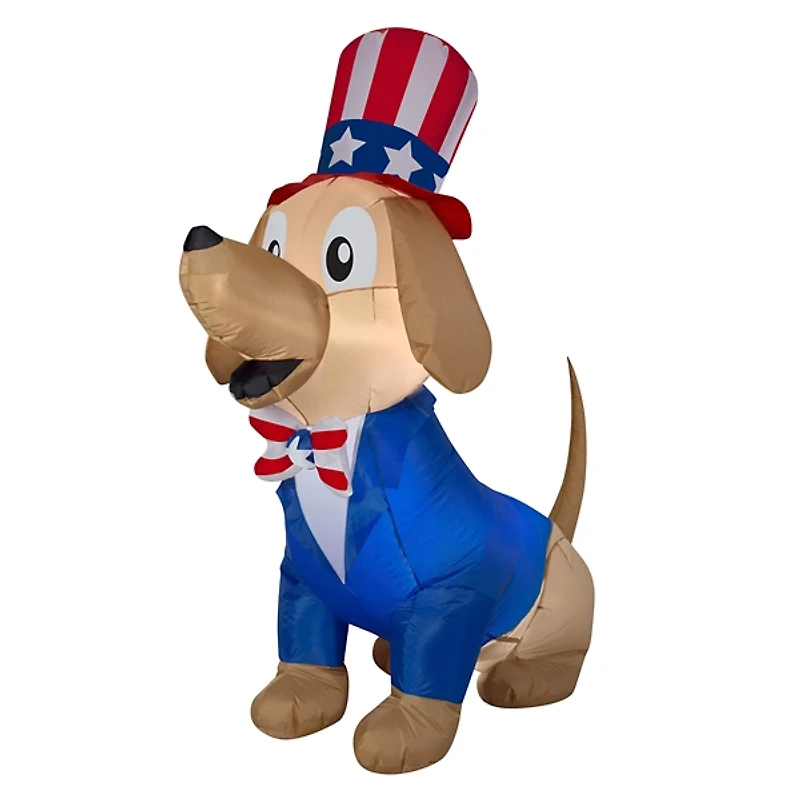 LED Patriotic Dog Inflatable, 5 ft.