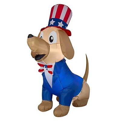 LED Patriotic Dog Inflatable, 5 ft.