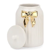Gold Bow Ceramic Canister