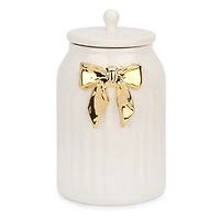 Gold Bow Ceramic Canister