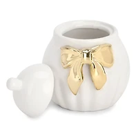 Gold Bow Ceramic Sugar Canister