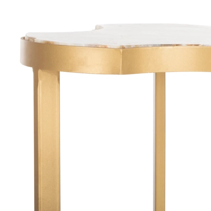 Gold Abstract Agate Accent Table
