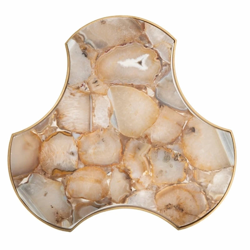 Gold Abstract Agate Accent Table