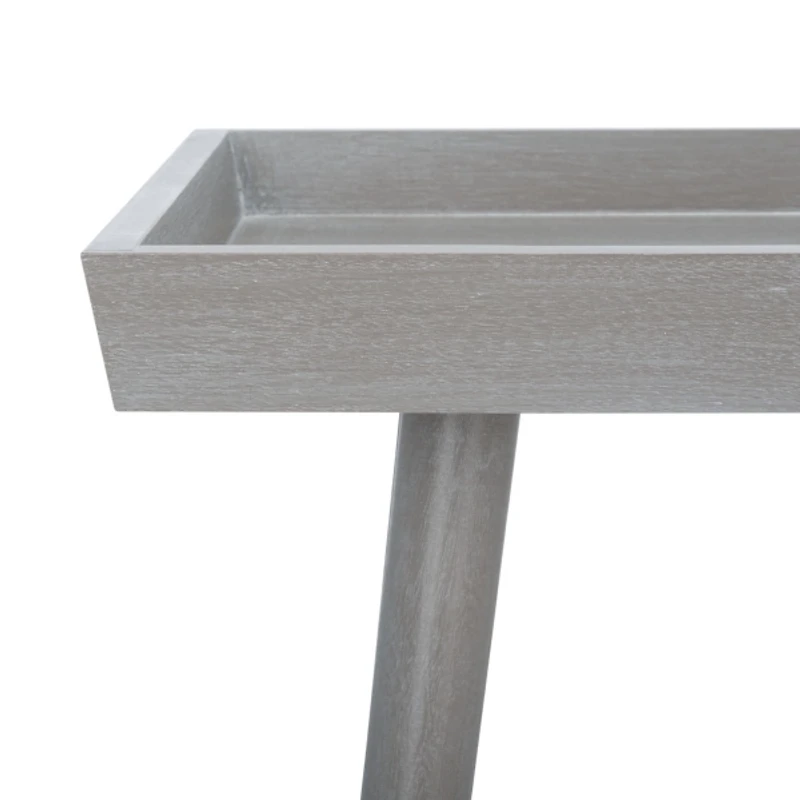 Gray Wood Mina Tray End Table
