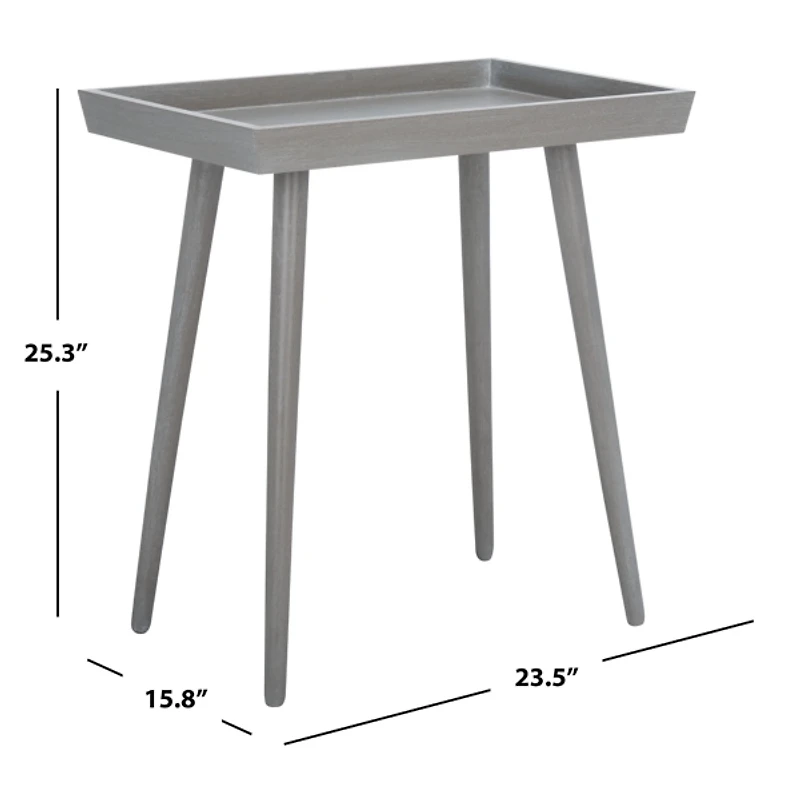 Gray Wood Mina Tray End Table