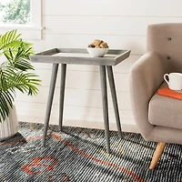 Gray Wood Mina Tray End Table