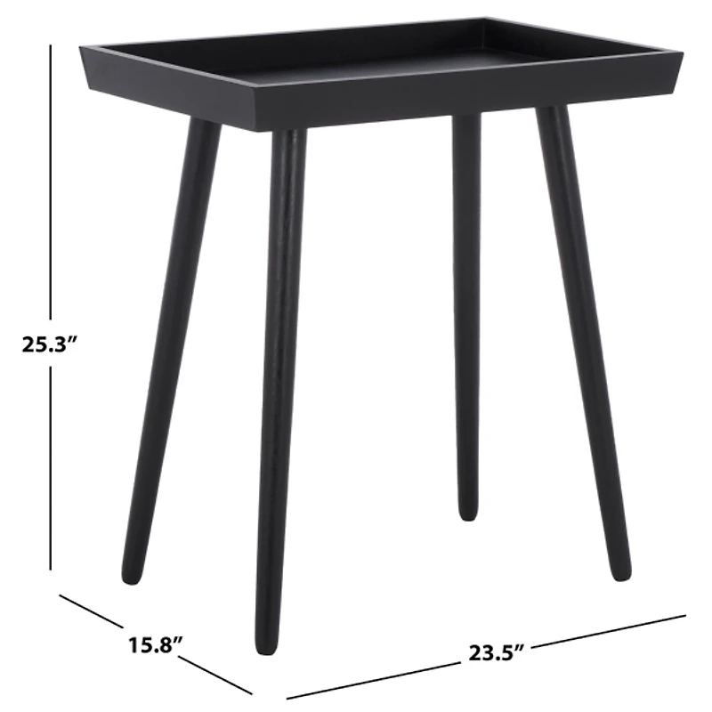 Black Wood Mina Tray End Table