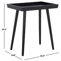 Black Wood Mina Tray End Table
