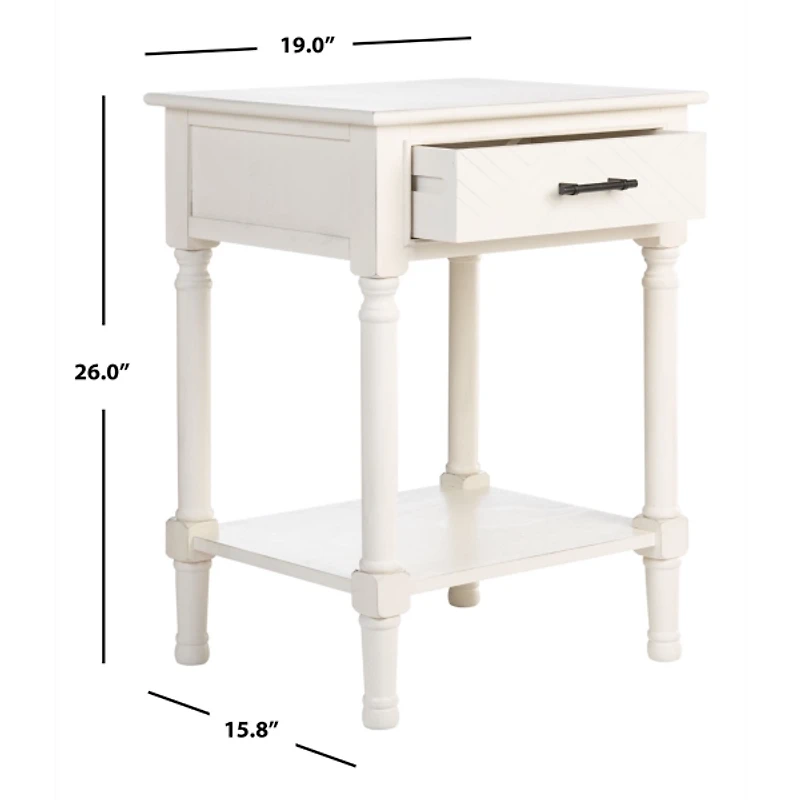 Wood Peyton 1-Drawer End Table
