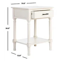 Wood Peyton 1-Drawer End Table