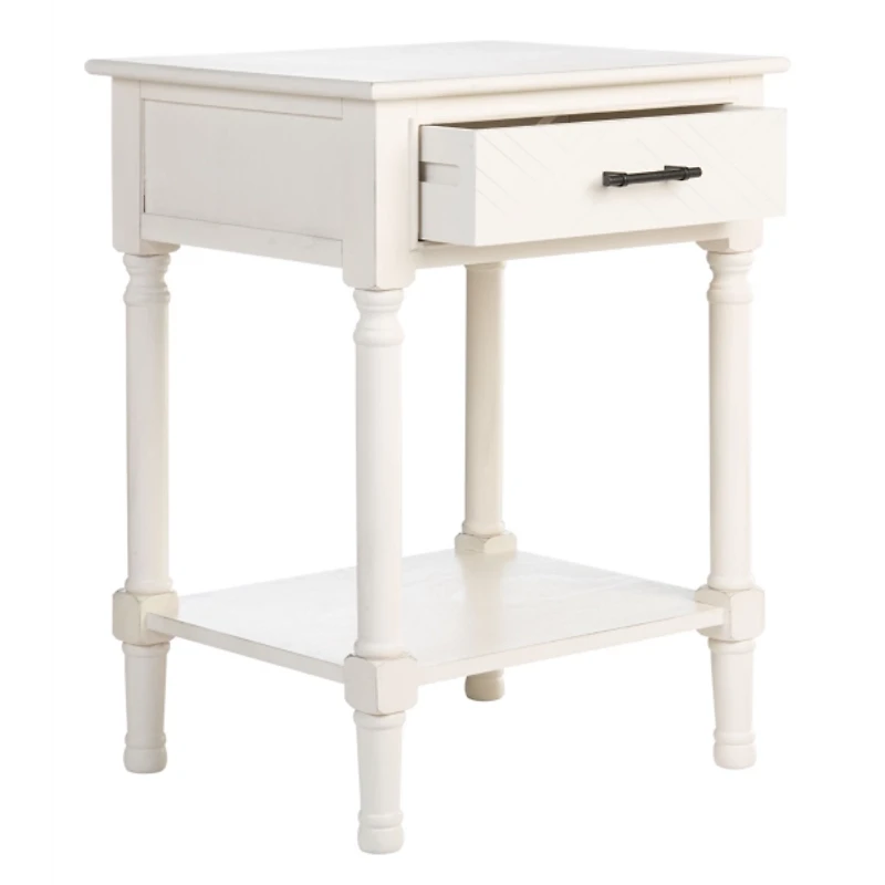 Wood Peyton 1-Drawer End Table