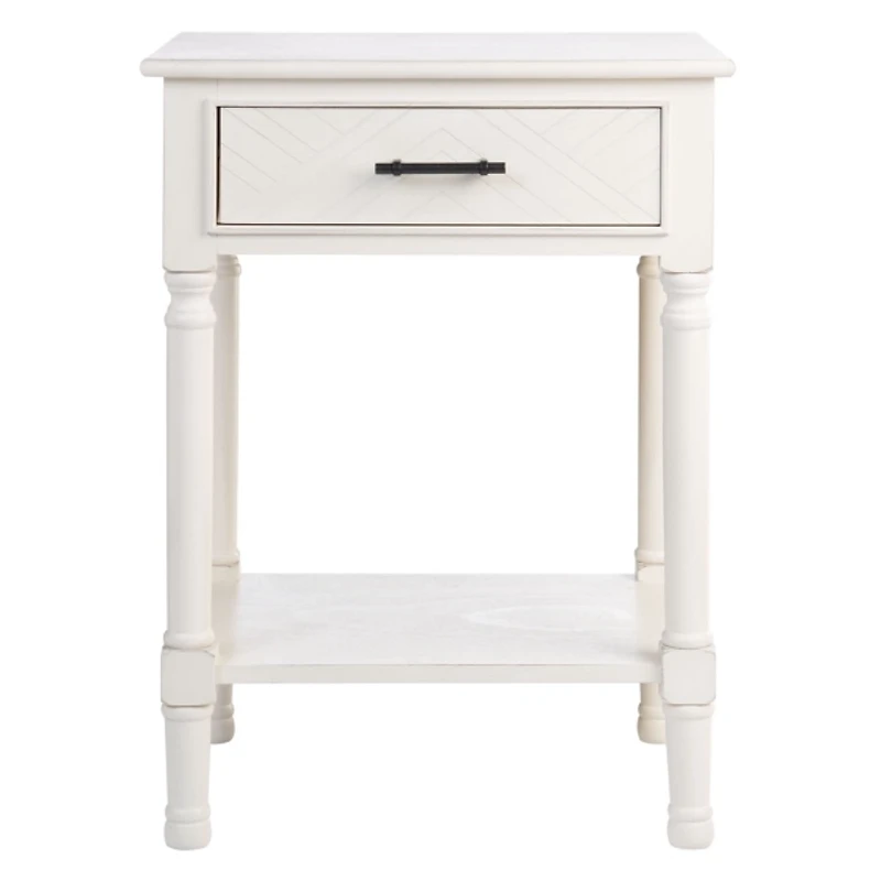 Wood Peyton 1-Drawer End Table