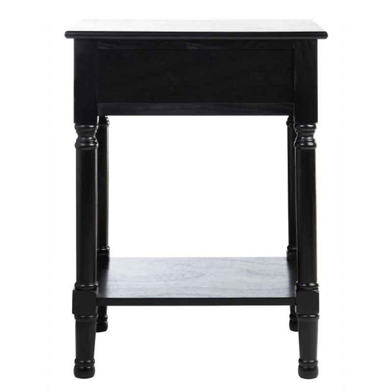 Black Wood Peyton 1-Drawer End Table