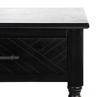 Black Wood Peyton 1-Drawer End Table