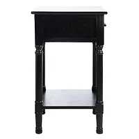 Black Wood Peyton 1-Drawer End Table