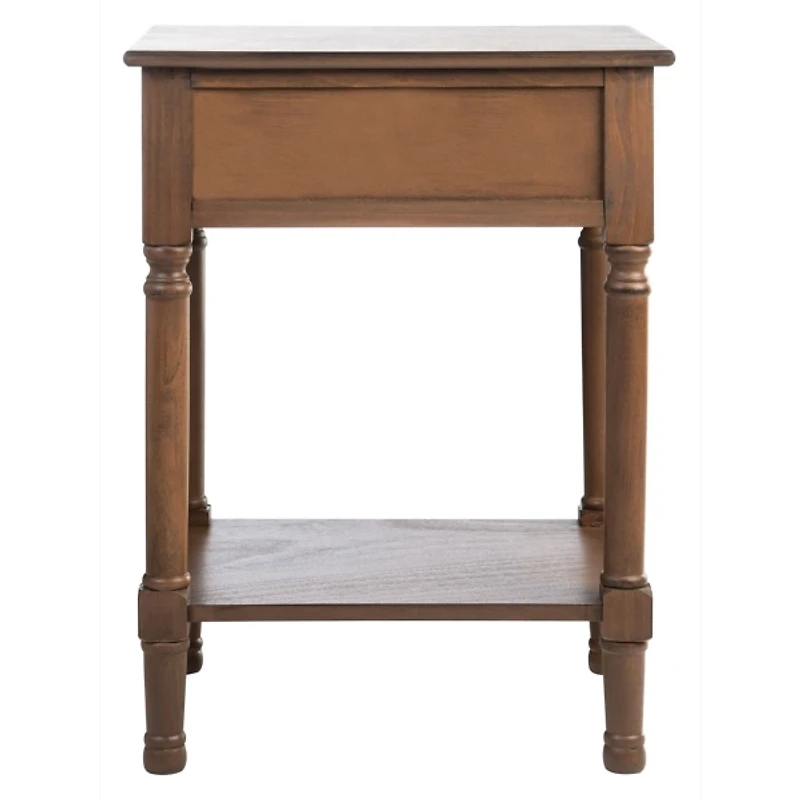 Brown Wood Peyton 1-Drawer End Table