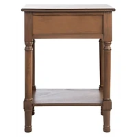 Brown Wood Peyton 1-Drawer End Table