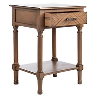 Brown Wood Peyton 1-Drawer End Table