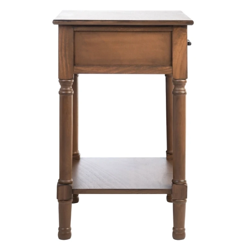 Brown Wood Peyton 1-Drawer End Table