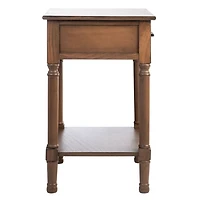 Brown Wood Peyton 1-Drawer End Table