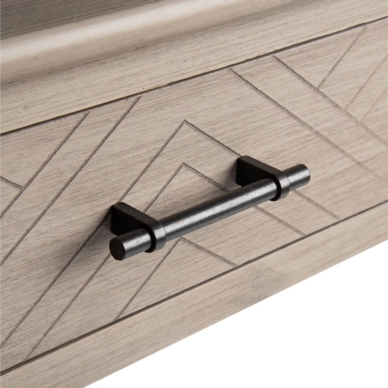 Greige Wood Peyton 1-Drawer End Table