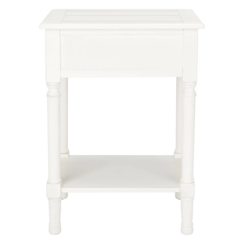 White Wood Whitney 1-Drawer End Table