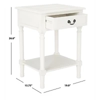White Wood Whitney 1-Drawer End Table