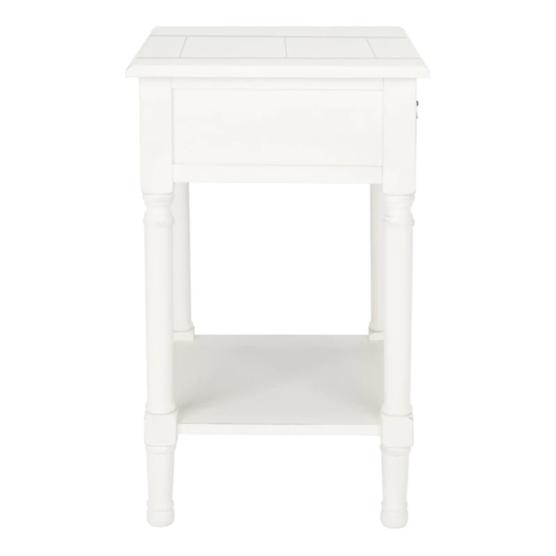 White Wood Whitney 1-Drawer End Table